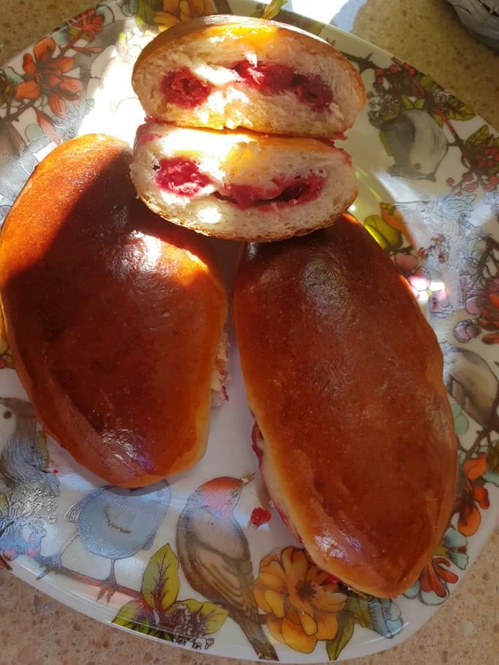 Sweet pastries with berries